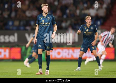 Tilburg, Paesi Bassi. 31 agosto 2024. TILBURG, PAESI BASSI - AGOSTO 31: Tobias Lauritsen dello Sparta Rotterdam durante l'Ere Divisie match tra Willem II e Sparta Rotterdam al Koning Willem II stadion il 31 agosto 2024 a Tilburg, Paesi Bassi. (Foto di Peter Lous/Orange Pictures) credito: dpa/Alamy Live News Foto Stock