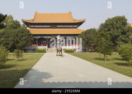 Lumbini, Nepal, 26 novembre 2014: Fotografia del tempio buddista cinese, Asia Foto Stock