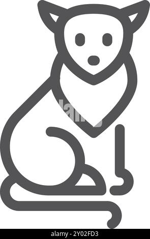 Icona linea Cat. Simbolo PET. Segno animale Illustrazione Vettoriale