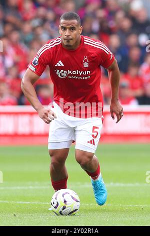 Nottingham, Regno Unito. 31 agosto 2024. Murillo di Nottingham Forest durante la partita di Nottingham Forest FC contro Wolverhampton Wanderers FC English Premier League al City Ground, Nottingham, Inghilterra, Regno Unito il 31 agosto 2024 Credit: Every Second Media/Alamy Live News Foto Stock