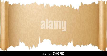 Scorrimento carta obsoleta. Trama realistica dei bordi lacerati Illustrazione Vettoriale