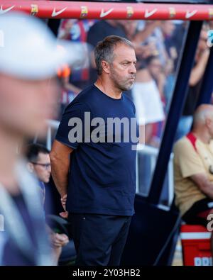 Barcellona, Spagna. 31 agosto 2024. Hansi Flick in azione durante il LaLiga EA Sports match tra FC Barcelona e Real Valladolid CF all'Estadi Olimpic Lluis Companys. Crediti: Christian Bertrand/Alamy Live News Foto Stock