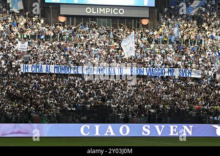 30 agosto 2024, Stadio Olimpico, Roma, Italia; Golden Gala Diamond League Athletics; tifosi laziali Foto Stock