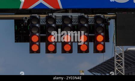 Zandvoort, Niederlande. 25 agosto 2024. Ampelanlage; Symbolbild, 25.08.2024, Zandvoort (Niederlande), Motorsport, Formel 1, Großer Preis der Niederlande 2024 crediti: dpa/Alamy Live News Foto Stock