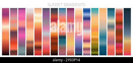 Set campione colore sfumatura tramonto Illustrazione Vettoriale