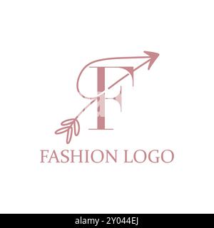 Logo Fashion, Logo F Letter, Moda moderna, Logo elegante, marchio Fashion, linea di abbigliamento, monogramma F, logo minimalista, design elegante, logo F, moda Illustrazione Vettoriale