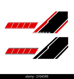 design vettoriale adesivo a strisce per auto Illustrazione Vettoriale