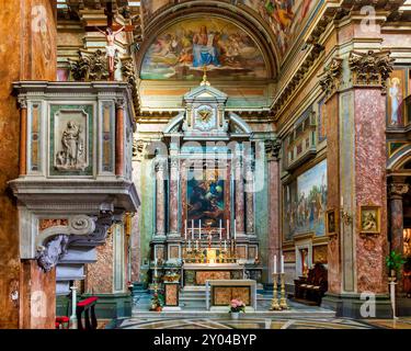 Interno della Chiesa di San Rocco, Roma, Italia Foto Stock