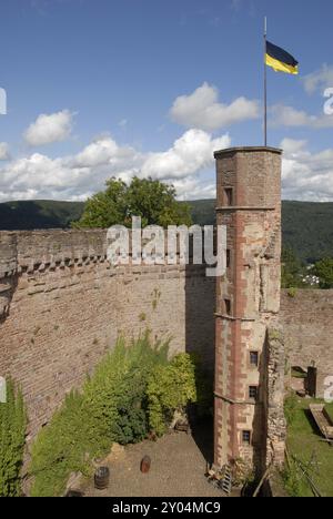 Feste Dilsberg sopra il fiume Neckar vicino a Heidelberg, Germania, Europa Foto Stock