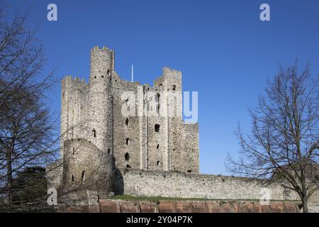 ROCHESTER, KENT/UK, 24 MARZO: Veduta del castello a Rochester il 24 marzo 2019 Foto Stock