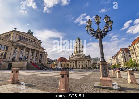 Berlino Germania, skyline della città a Gendarmenmarkt Foto Stock