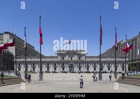 Santiago del Cile, Cile, 26 novembre 2015: Sede del presidente Palacio de la Moneda, Sud America Foto Stock