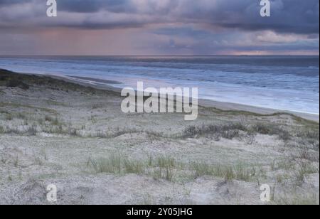 Docce sul Mare del Nord al tramonto, Paesi Bassi Foto Stock