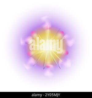 Sfera elettrica. Palla magica. Plasma luminoso isolato su sfondo bianco Illustrazione Vettoriale