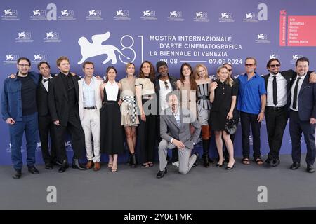 Venezia, Italia. 1 settembre 2024. Il cast partecipa alla photocall "The Brutalist" alla 81a Mostra Internazionale d'Arte cinematografica di Venezia, il 1° settembre 2024, a Venezia, Italia. (Foto di Gian Mattia D'Alberto/LaPresse) credito: LaPresse/Alamy Live News Foto Stock