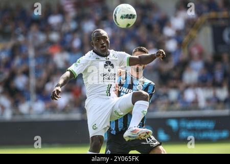 Brugge, Belgio. 1 settembre 2024. Kevin Denkey di Cercle raffigurato in azione durante una partita di calcio tra il Club Brugge KV e il Cercle Brugge, domenica 01 settembre 2024 a Brugge, il sesto giorno della stagione 2024-2025 della prima divisione del campionato belga 'Jupiler Pro League'. BELGA PHOTO BRUNO FAHY credito: Belga News Agency/Alamy Live News Foto Stock