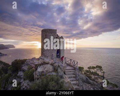 Torre des Verger, Mirador de ses Animes, Banyalbufa, Paraje Natural de la Serra de Tramuntana, Maiorca, Isole baleari, Spagna, Europa Foto Stock