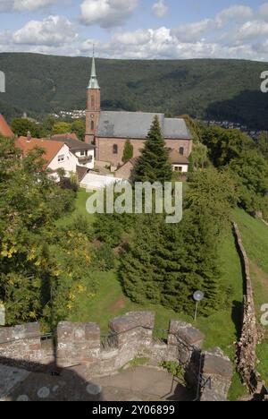 Feste Dilsberg sopra il fiume Neckar vicino a Heidelberg, Germania, Europa Foto Stock