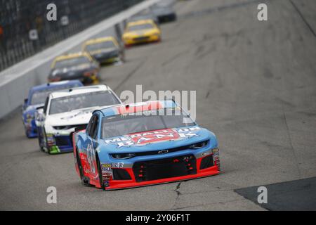 22 luglio 2018, Loudon, New Hampshire, Stati Uniti: Darrell Wallace, Jr (43) combatte per la posizione durante il Foxwoods Resort Casino 301 al New Hampshire Motor Foto Stock