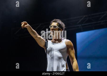 Mahmood (Alessandro Mahmoud) si esibisce al TODAYS Festival 2024 il 31 agosto 2024 a Torino. Foto Stock