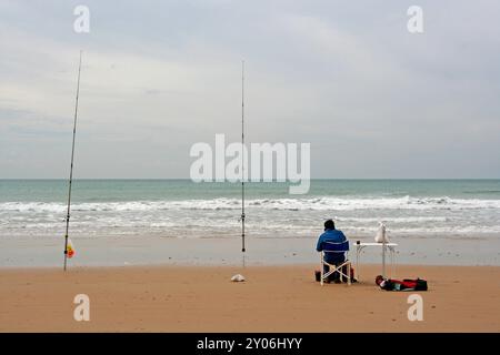 Pescatori a Conil de la Frontera, Andalusia Anglers a Conil de la Frontera, Andalusia Foto Stock