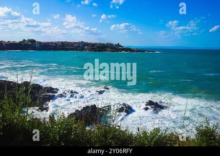 Frammento della città vecchia di Sozopol, Bulgaria. Foto Stock