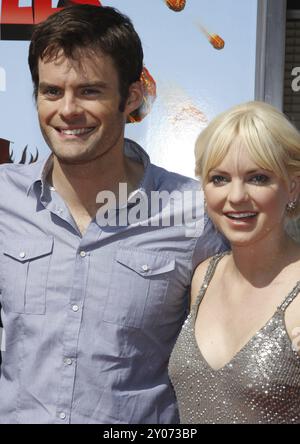 Bill Hader e Anna Faris alla prima di Los Angeles di 'Cloudy with A Chance of Meatballs' tenuta al Mann Village Theatre jn Westwood, USA il settembre Foto Stock