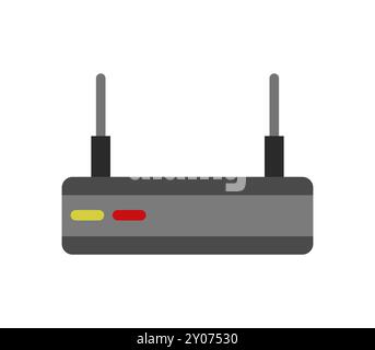 Icona del router illustrata in formato vettoriale su sfondo bianco Foto Stock