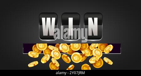 Slot machine vince il jackpot. 777 concetto Big WIN. Jackpot del casinò. Illustrazione vettoriale Illustrazione Vettoriale