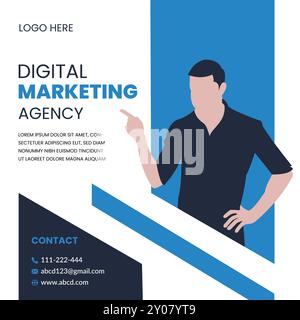 Modello di post sui social media di marketing digitale Illustrazione Vettoriale