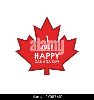 Happy Canada Day poster Maple Leaf Illustrazione Vettoriale