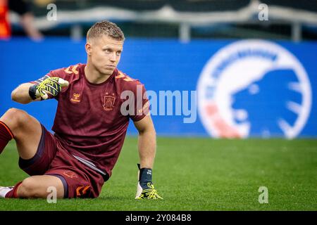 Danimarca. 1 settembre 2024. Patrick Pentz del Broendby IF durante il 3F Superliga match tra FC Copenhagen e Broendby IF al Parken di Copenaghen, domenica 1 settembre 2024. (Foto: Mads Claus Rasmussen/Ritzau Scanpix) credito: Ritzau/Alamy Live News Foto Stock