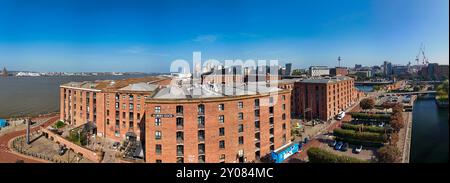 Immagine aerea dei moli di Liverpool Foto Stock
