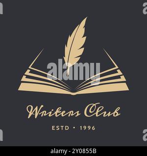 Modello di emblema del club Writers Illustrazione Vettoriale