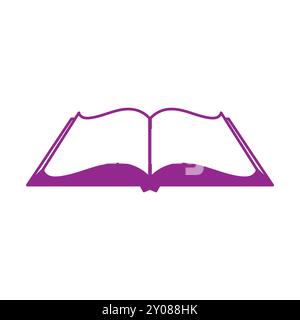 Semplice e minimalista Blue Book for Education Knowledge or Library icon Illustration Design Vector Illustrazione Vettoriale