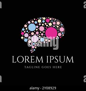 Futuristico moderno semplice minimalista icona cervello illustrazione Design Vector Illustrazione Vettoriale