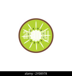 Icona Kiwi Slice per temi di cibo sano Illustrazione Vettoriale