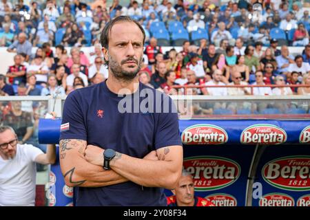 Genova, Italia. 1 settembre 2024. L'allenatore del Genoa Alberto Gilardino durante la partita di calcio di serie A tra Genova e Hellas Verona allo Stadio Luigi Ferraris di Genova, Italia - sabato 01 settembre 2024. Sport - calcio . (Foto di Tano Pecoraro/Lapresse) credito: LaPresse/Alamy Live News Foto Stock