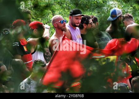 Monza, Italia. 1 settembre 2024. Atmosfera circuito - ventole. Campionato del mondo di Formula 1, Rd 16, Gran Premio d'Italia, domenica 1 settembre 2024. Monza Italia. Crediti: James Moy/Alamy Live News Foto Stock