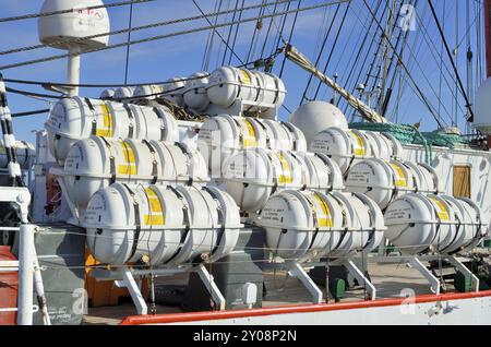 Dettaglio, STS Sedov a Cuxhaven Foto Stock