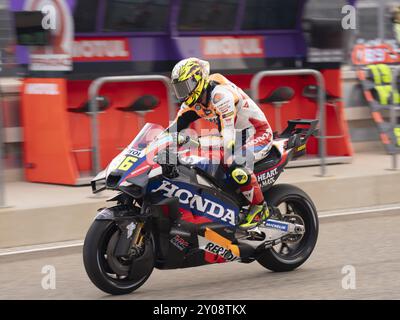 36 Joan Mir (Spa-Repsol Honda Team) durante il Moto Grand Prix GoPro di Aragon Grand Prix Race MotoGP Sunday, MotoGP di Spagna sul circuito Motorland di Alcaniz il 1° settembre 2024 ad Alcaniz, Spagna. Foto Stock