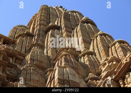 Tempio Kandariya Mahadev a Khajuraho, India Foto Stock