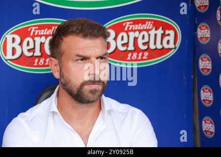 Genova, Italia. 1 settembre 2024. L'allenatore dell'Hellas Verona Paolo Zanetti durante la partita di calcio di serie A tra Genova e Hellas Verona allo Stadio Luigi Ferraris di Genova, Italia - sabato 01 settembre 2024. Sport - calcio . (Foto di Tano Pecoraro/Lapresse) credito: LaPresse/Alamy Live News Foto Stock