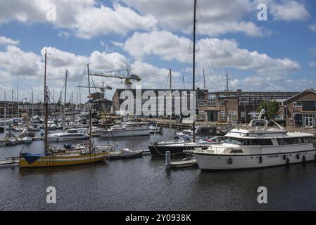 Den Helder, Paesi Bassi. 31 luglio 2021. Il porticciolo dell'ex cantiere Willemsoord di Den Helder. Foto Stock