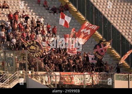 Firenze, Italia. 1 settembre 2024. Tifoso di Monza durante la partita di serie A Enilive 2024/2025 tra Fiorentina e Monza - serie A Enilive allo Stadio Artemio Franchi - Sport, calcio - Firenze, Italia - domenica 1 settembre 2024 (foto di massimo Paolone/LaPresse) crediti: LaPresse/Alamy Live News Foto Stock