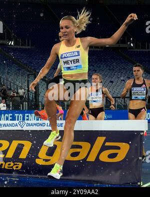 ROM, Italien. 30 agosto 2024. Leichtathletik, Diamond League Golden Gala bRoma 2024, Stadio Olimpico, Roma 3000m Hindernis Frauen Lea Mayer Deutschland Fotocopyright Chai von der Laage/Miyazaki crediti: dpa/Alamy Live News Foto Stock