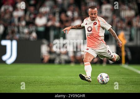 Torino, Italia. 1 settembre 2024. Angelino di Roma durante la partita di calcio di serie A tra Juventus e Roma allo Stadio Allianz di Torino - domenica 1 settembre 2024. Sport - calcio . (Foto di Marco Alpozzi/Lapresse) credito: LaPresse/Alamy Live News Foto Stock