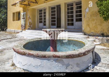 Ospedale abbandonato, posto perso, Eleousa, Rodi Foto Stock