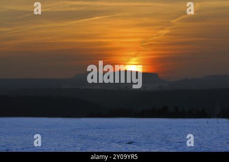 Vista di Pfaffenstein nella Svizzera sassone Vista di Pfaffenstein nella Svizzera sassone Foto Stock