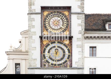 Orologio al municipio di Goerlitz, alta Lusazia Foto Stock